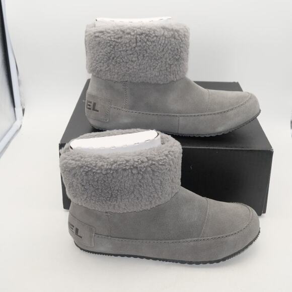 NEW Sorel Women's Size 8 Go Stumptown Bootie Quarry Gray Slippers Faux Fur - Picture 5 of 11